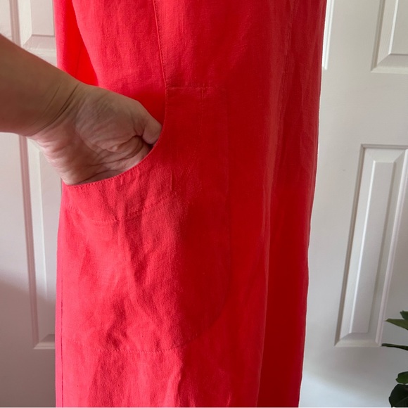 MOSAIC USA | Linen COWL NECK POCKET Shift Dress | Size Medium - Picture 5 of 13